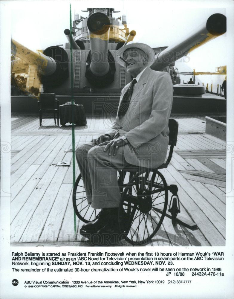 1988 Press Photo Ralph Bellamy actor - Historic Images