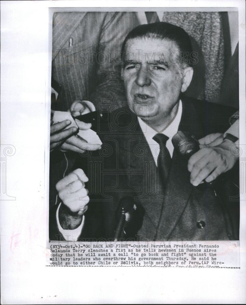 1982 Press Photo Ousted Peruvian President Belaunde - Historic Images