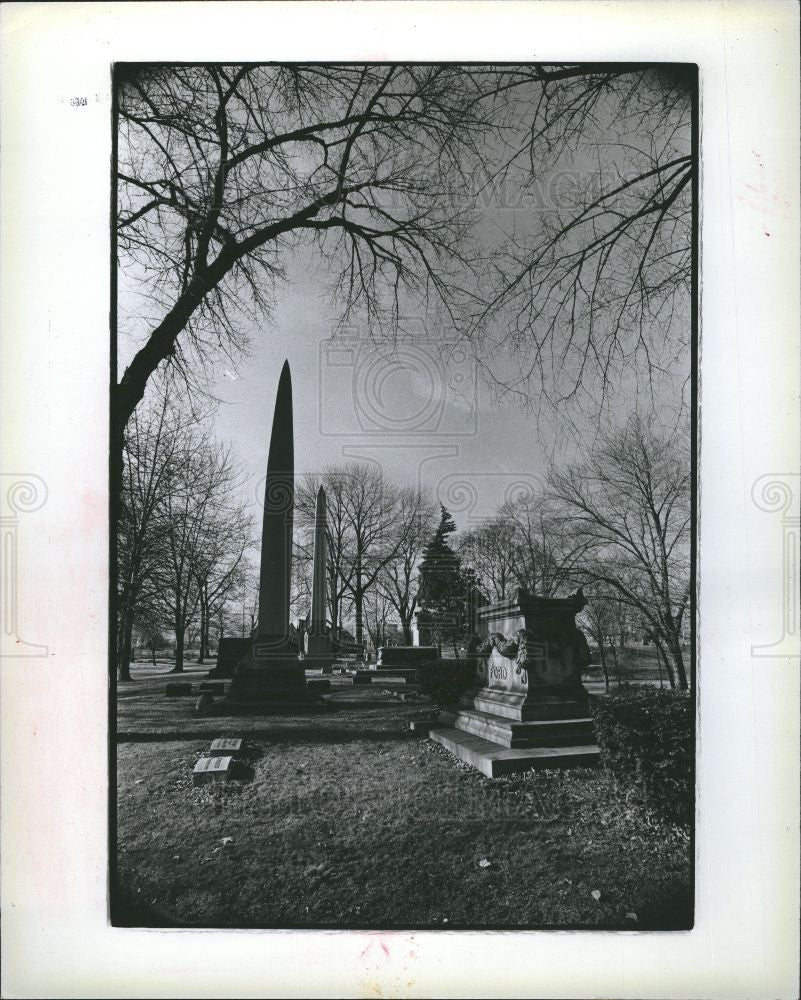 1978 Press Photo Elmwood Cemetery Emory L Ford grave - Historic Images