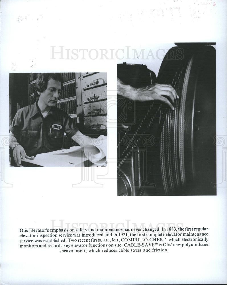 1978 Press Photo Otis Elevator Comput-o-chek cable-save - Historic Images