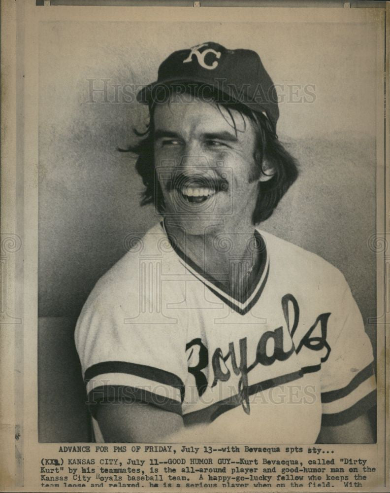 1973 Press Photo Kurt Bevacqua Base ball Kansas Royals - Historic Images