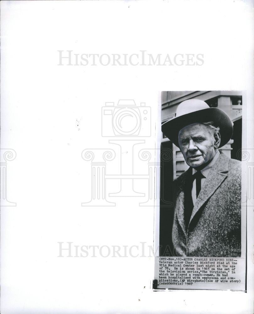 1967 Press Photo Charles Bickford - Historic Images