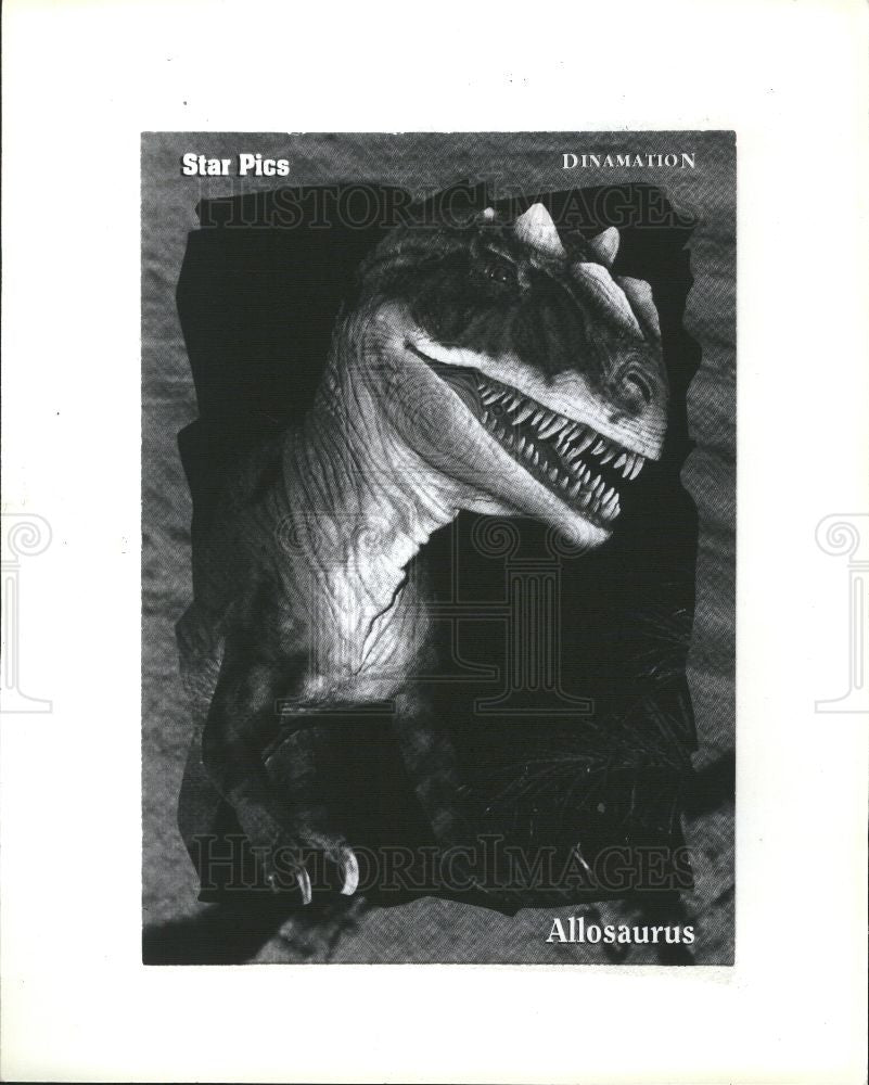 1992 Press Photo Dinosaur Collector Cards Allosaurus - Historic Images