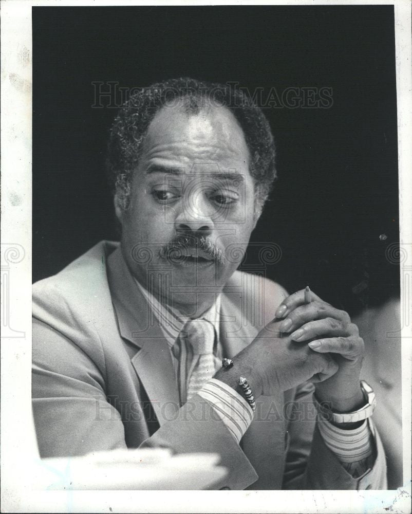 1982 Press Photo GEORGE BELL FIRED PRESIDENT OF WAYNE - Historic Images
