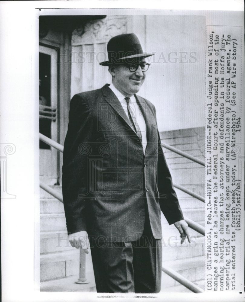 1964 Press Photo Federal Judge Frank Wilson Hoffa trial - Historic Images