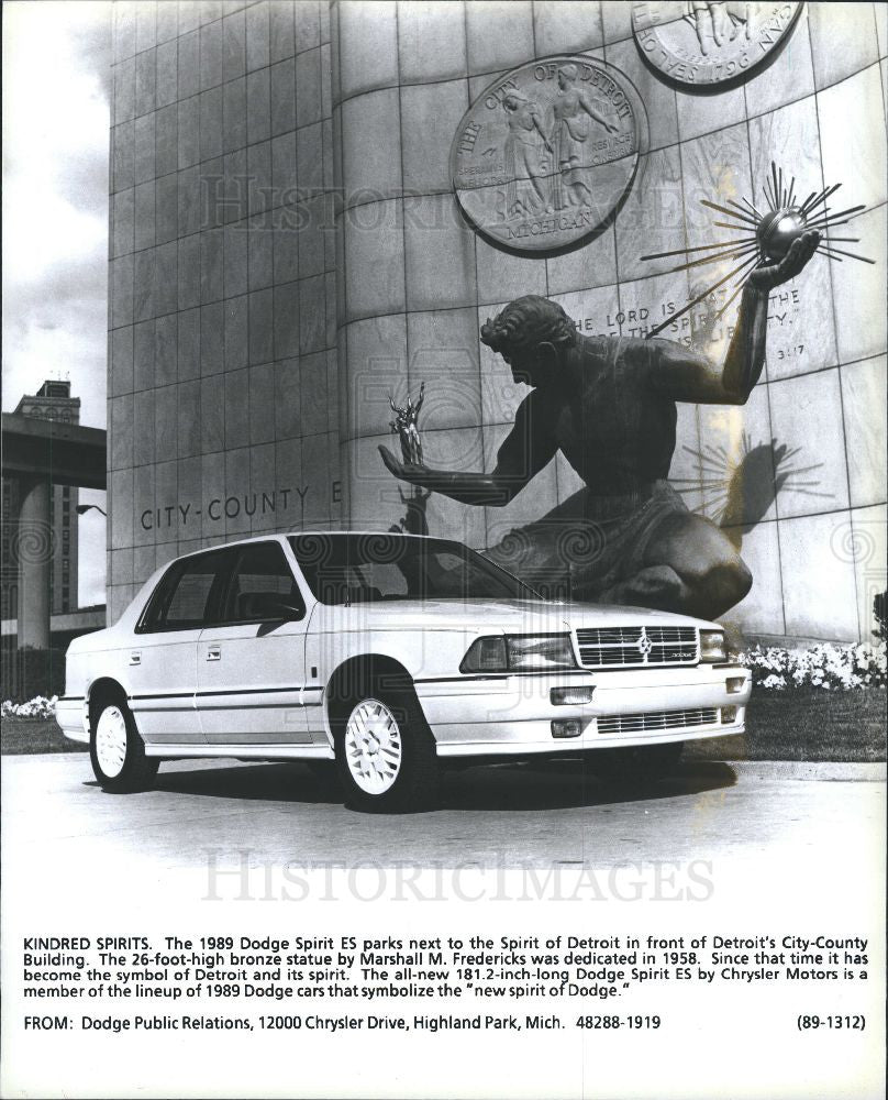 Press Photo 1989 Dodge Spirit ES spirit of Detroit - Historic Images