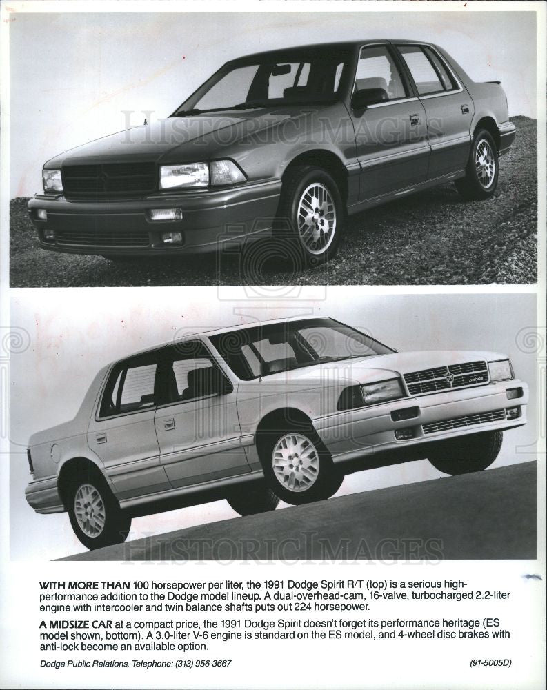 1990 Press Photo 1991 Dodge Spirit Automobile - Historic Images