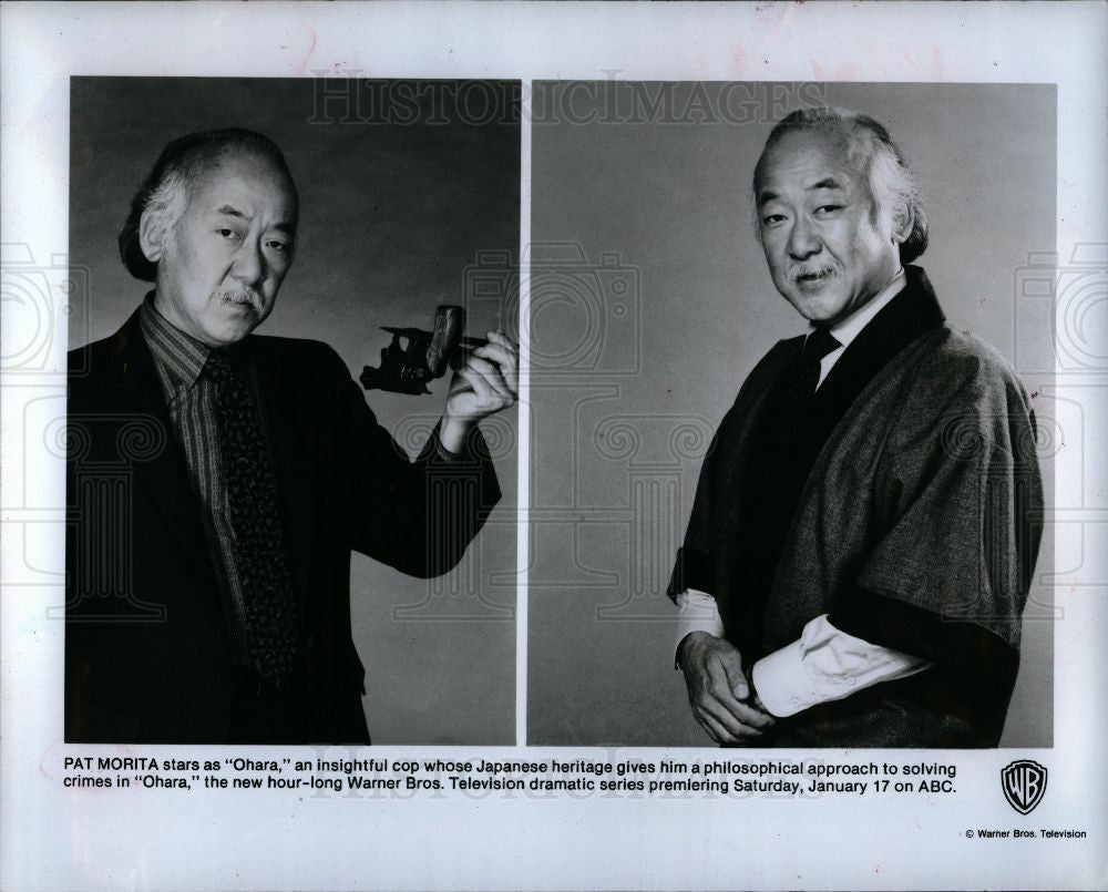 1987 Press Photo Pat Morita Karate Kid Happy Days actor - Historic Images