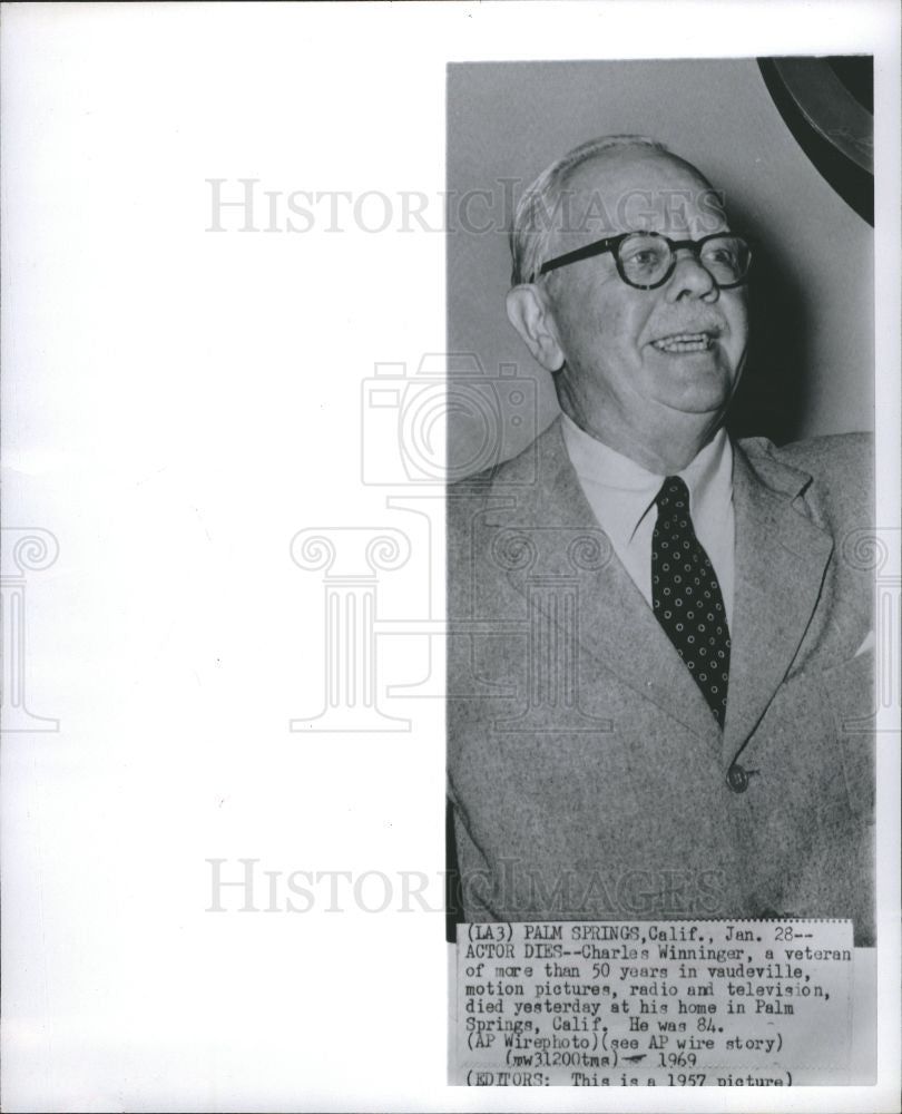 1969 Press Photo Charles Winniger,1969,obituary - Historic Images