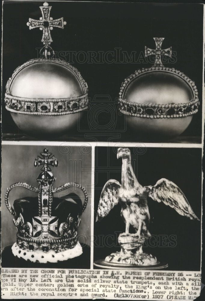 1937 Press Photo England British Crown Jewels - Historic Images