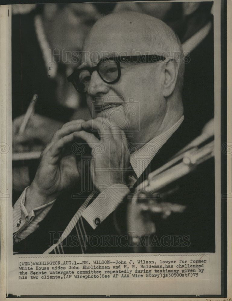 1973 Press Photo john Wilson watergate attorney - Historic Images