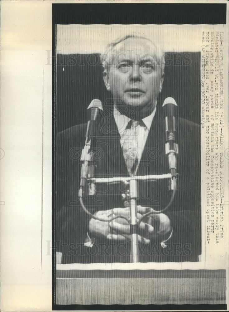 1970 Press Photo Harold Wilson Britain Prime Minister - Historic Images