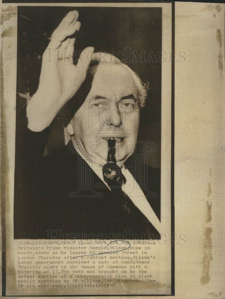 1976 Press Photo James Harold Wilson - Historic Images