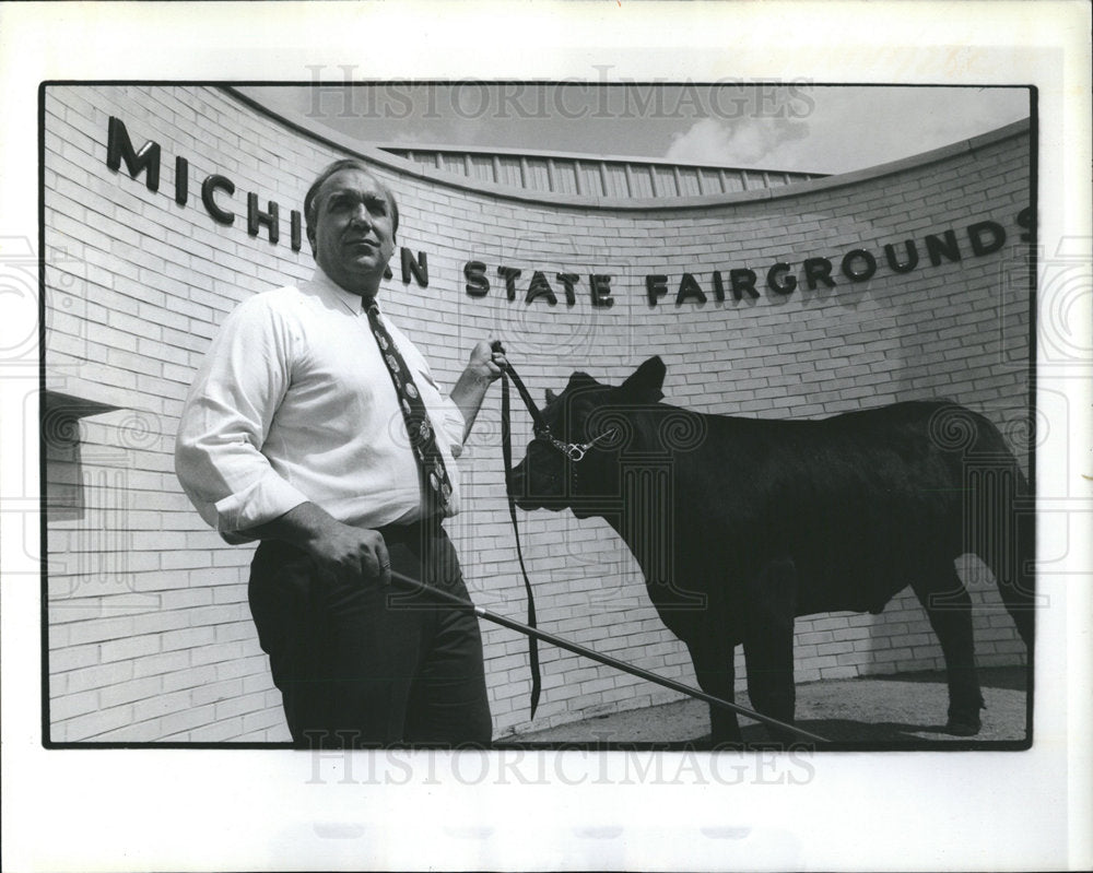 1991 Governor Engler Steer Doogie-Historic Images