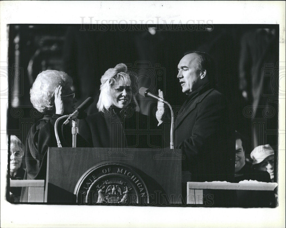 1991 governor John Engler oath of office-Historic Images