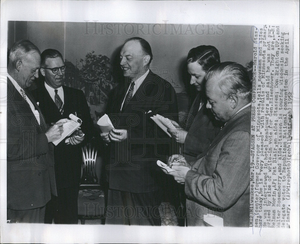 1952 Harold Stassen Governor Politician-Historic Images