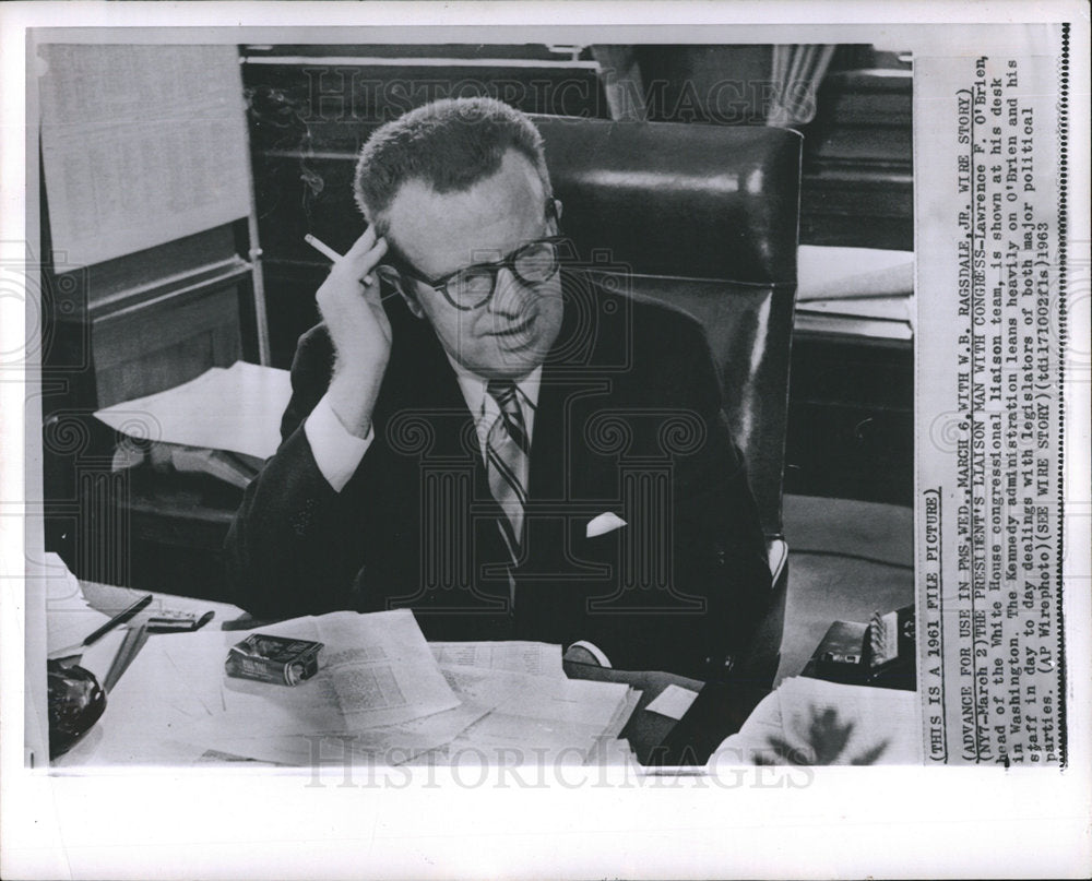 1963 Lawrence F. O&#39;Brien JFK administration-Historic Images