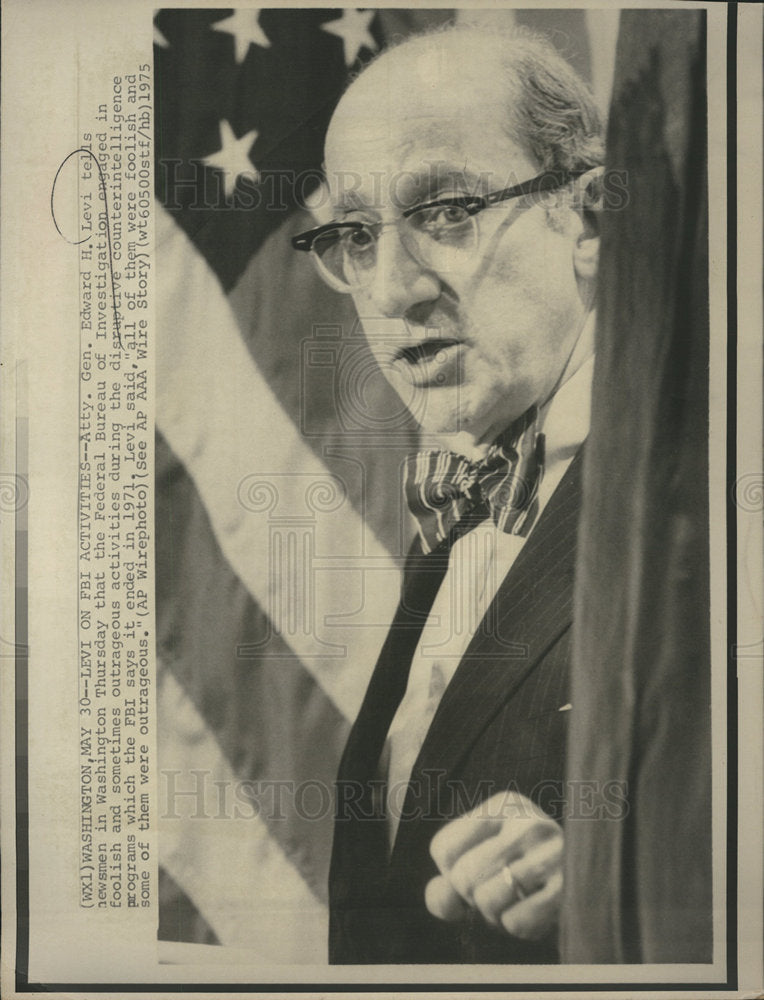 1975 Edward Levi Attorney General FBI-Historic Images