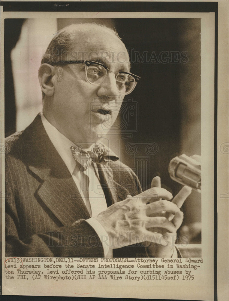 1975 Attorney General Edward Levi testifies-Historic Images