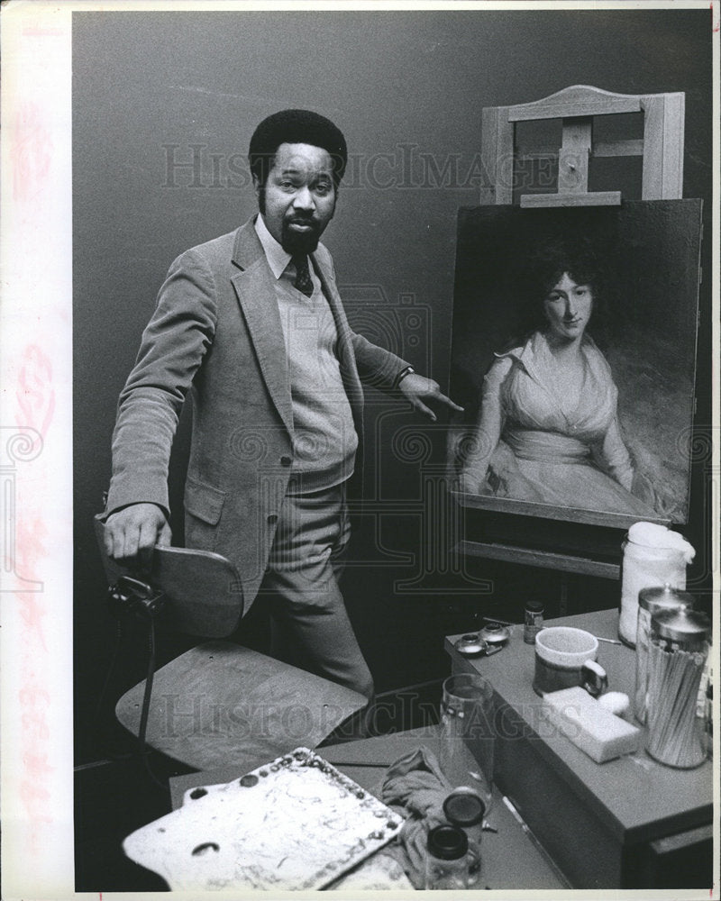 1980 dewey mosby african-american painter - dfpb11631 - Historic Images