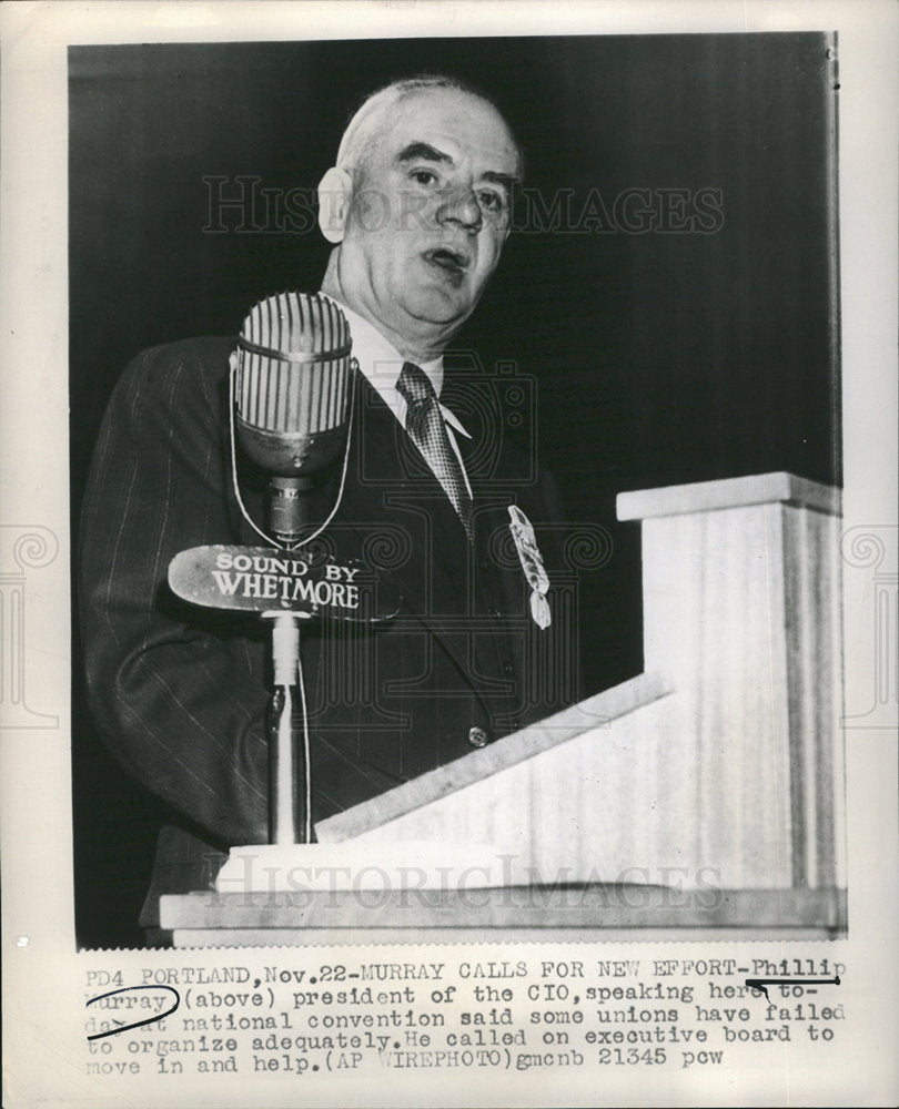 1948 phillip murray, president, CIO, steel-Historic Images