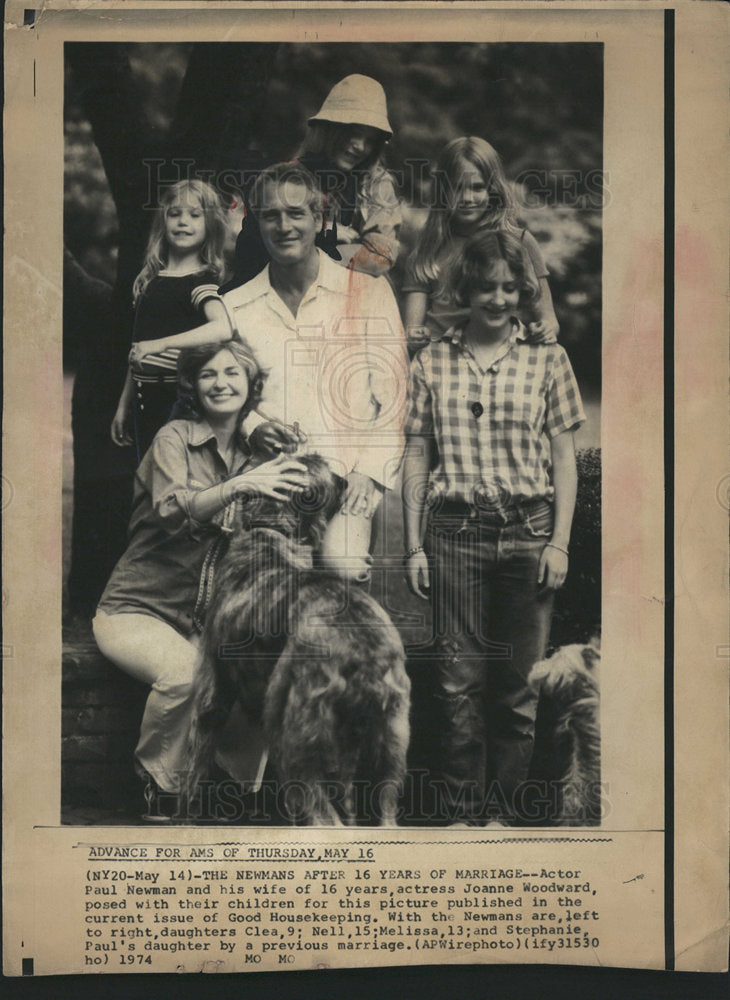 1974 Paul Newman,family,children,1974-Historic Images