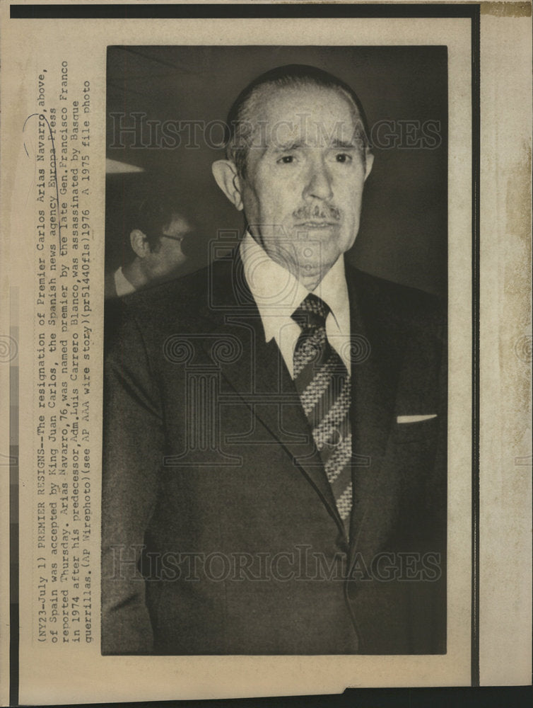 1976 Carlos Arias Navarro, Premier of Spain-Historic Images