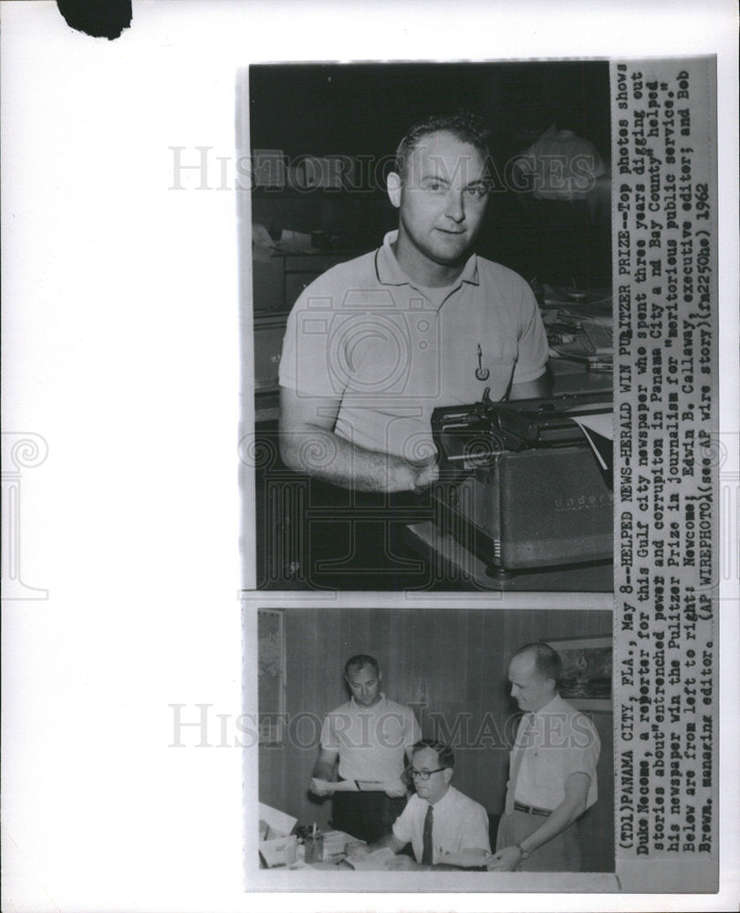 1962 Duke Necome,reporter,Pulitzer,1962-Historic Images