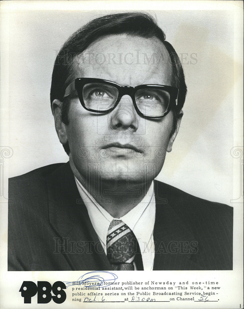 1974 Bill Moyers journalist publisher News-Historic Images