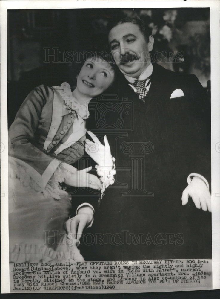 1940 Mr. & Mrs. Howard Lindsay actors-Historic Images