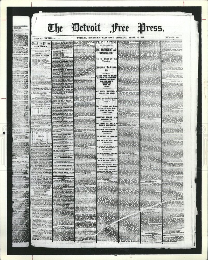 Detroit Free Press Lincoln&#39;s Assassination-Historic Images