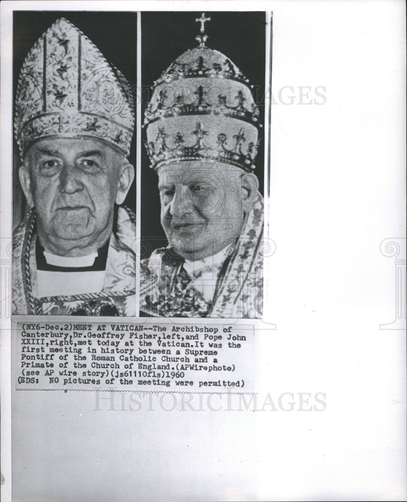 1960 Pope John XXIII Dr. Geoffrey Fisher-Historic Images