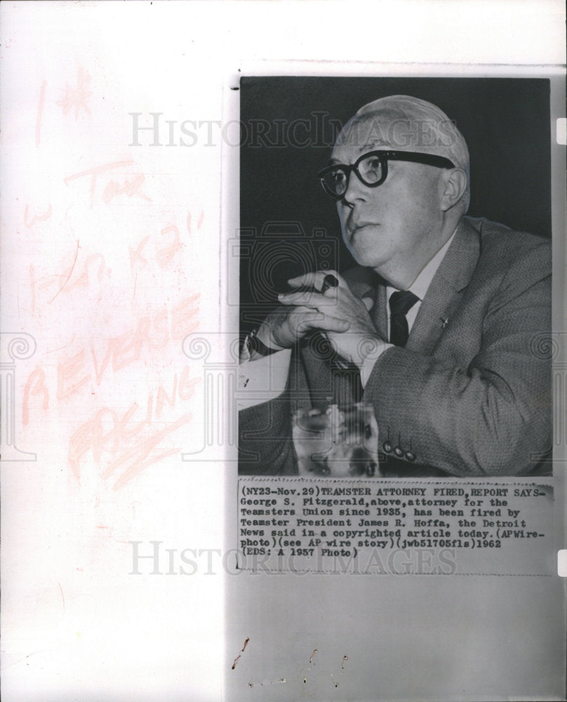 1962 George S. Fitzgerald Attorney Teamster-Historic Images