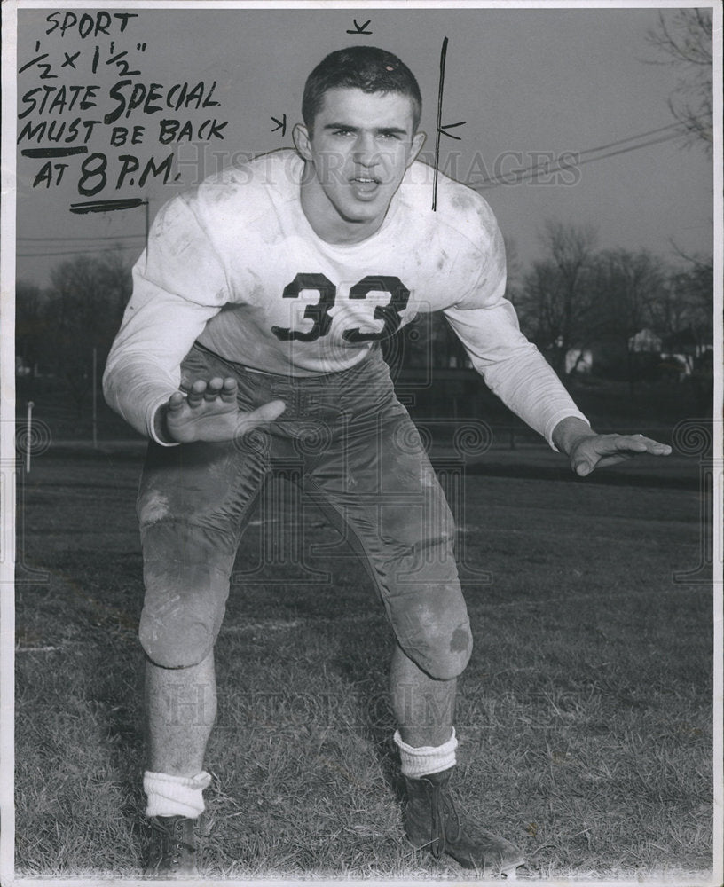 1956 Hudson football Gordon Fish Captain-Historic Images