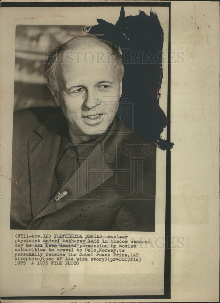 1975 Andrei Dmitrievich Sakharov physicist-Historic Images