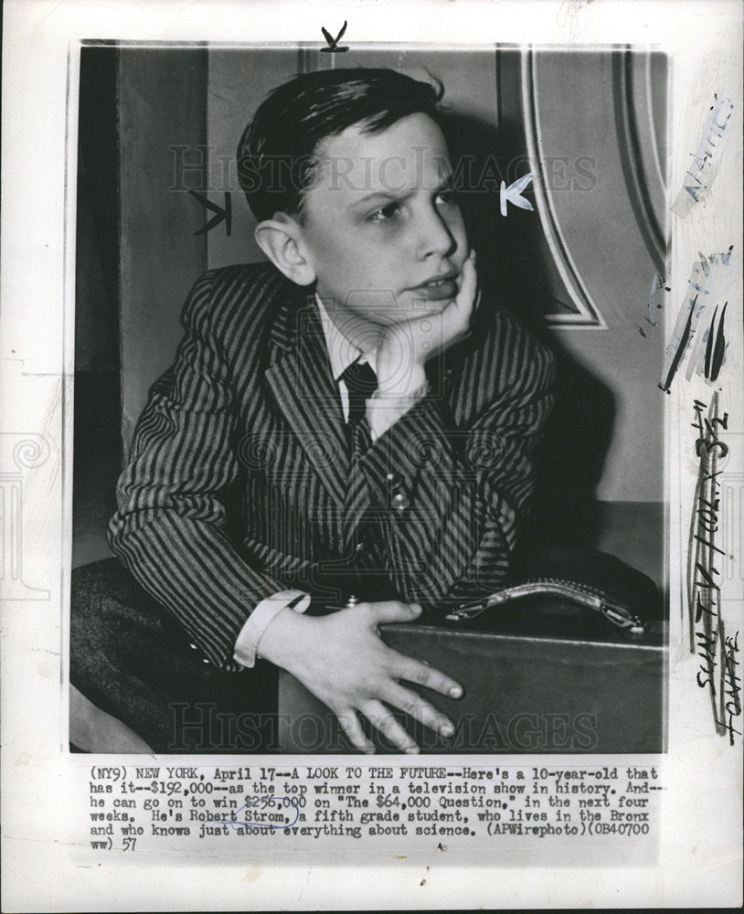 1957 Robert Strom ten year old winner tv-Historic Images