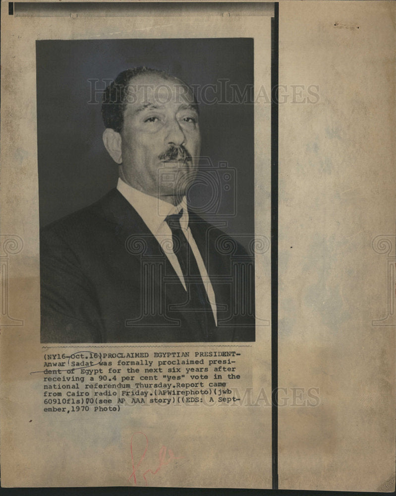 1970 Anwar Sadat Egypt President-Historic Images