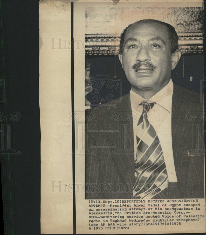 1975 President Anwar Sadat, Egypt-Historic Images