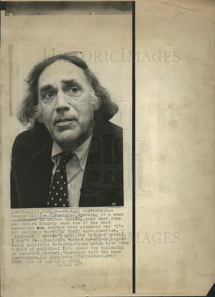 1976 attorney William M. Kunstler Chicago 7-Historic Images