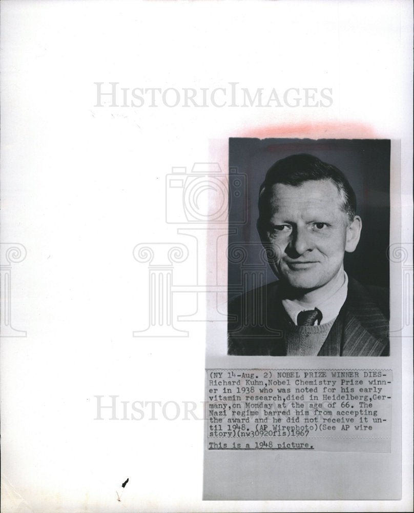 1967 Richard Kuhn Nobel Laureate Chemist-Historic Images