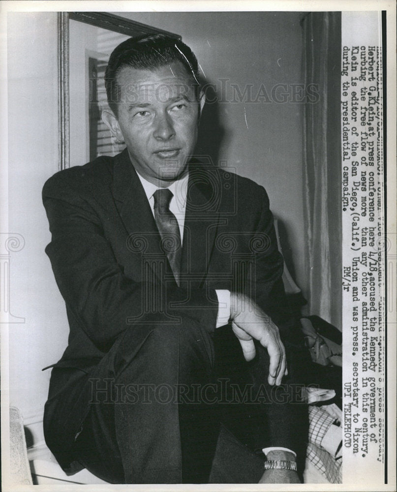 1961 Herbert G. Klein Nixon press secretary-Historic Images