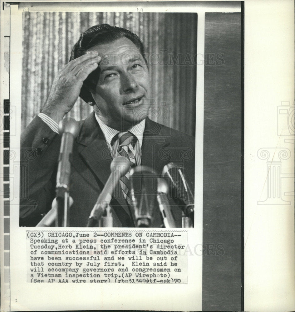 1970 Herb Klein Cambodia Chicago press-Historic Images