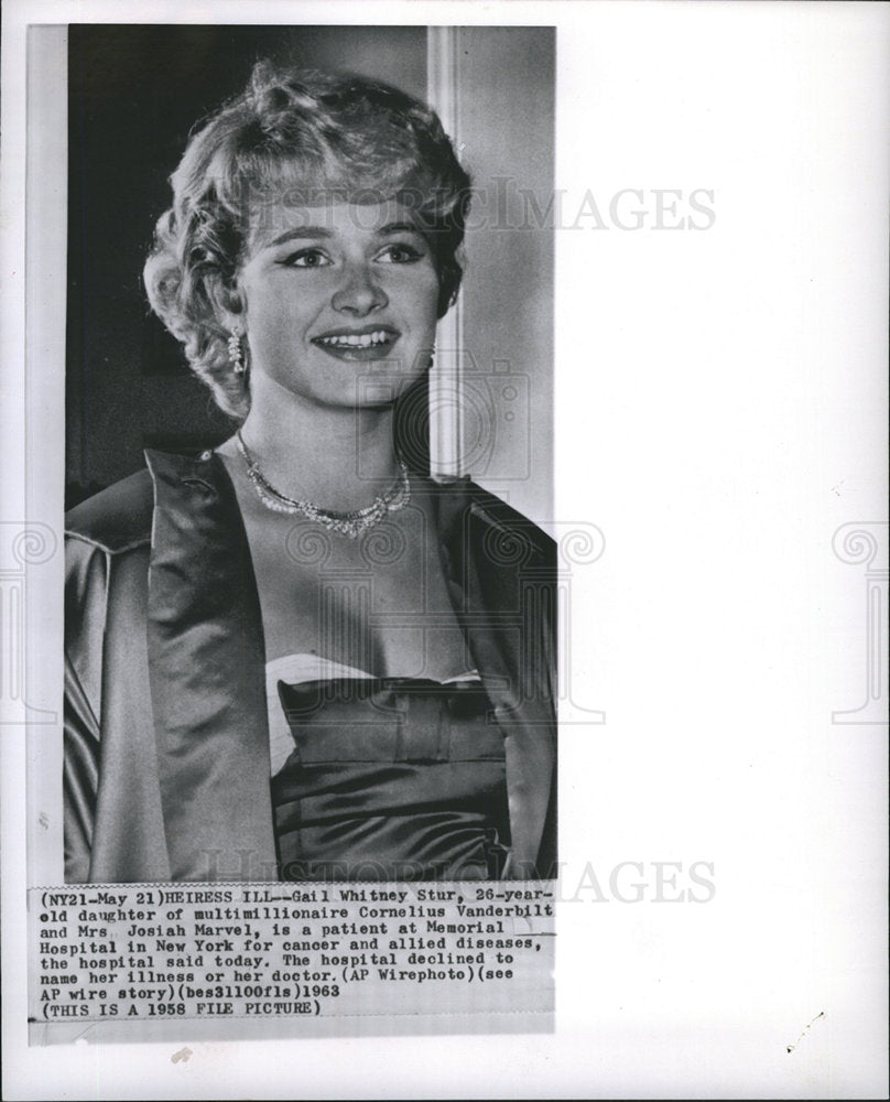 1963 Gail Whitney Stur hospitalized cancer-Historic Images