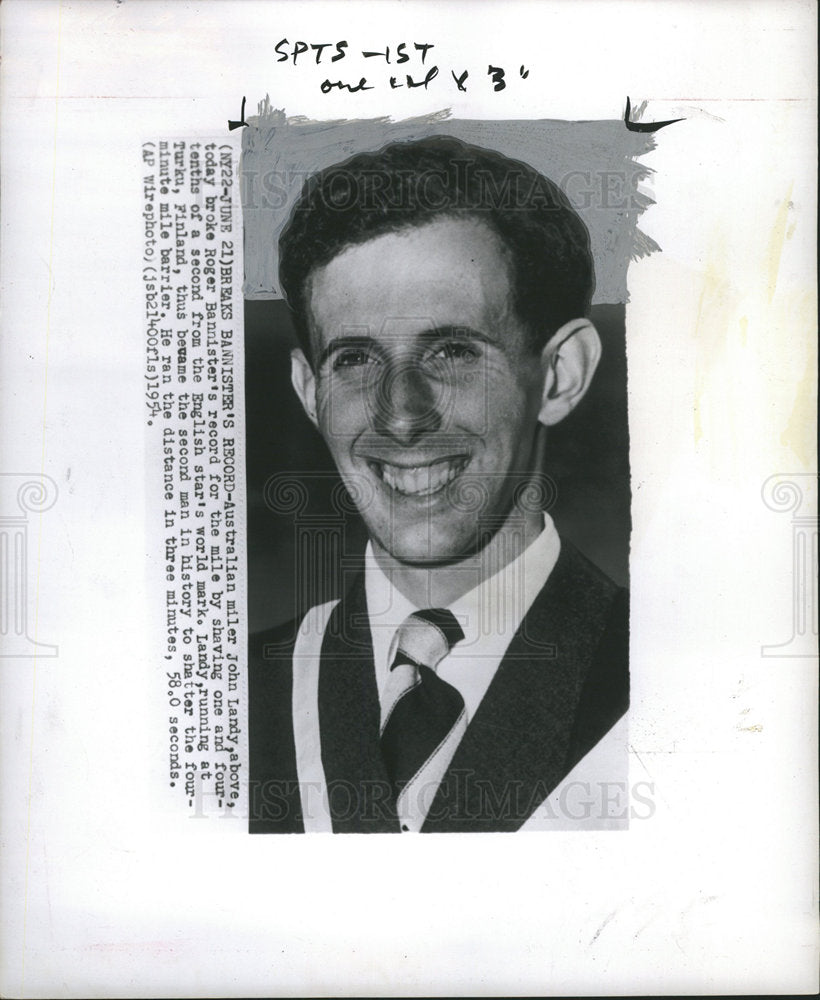 1954 John Landy Runner Record Miler-Historic Images