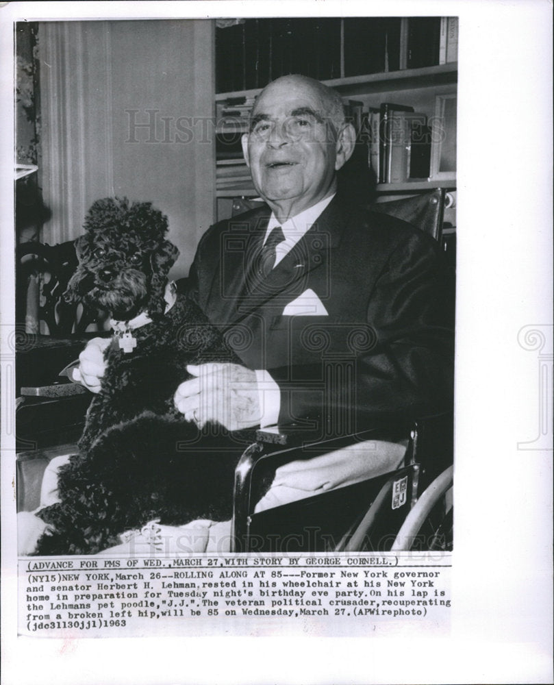 1963 Herbert Lehman New York Governor-Historic Images