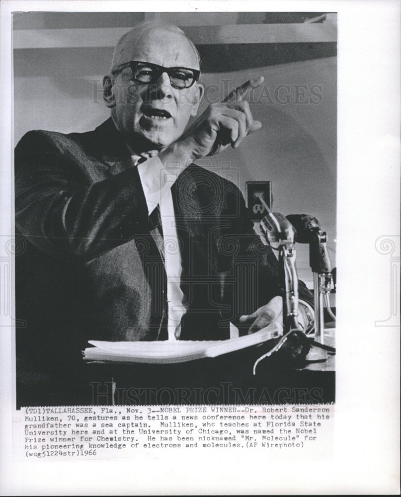 1966 Robert Mulliken Nobel Prize Chemistry-Historic Images