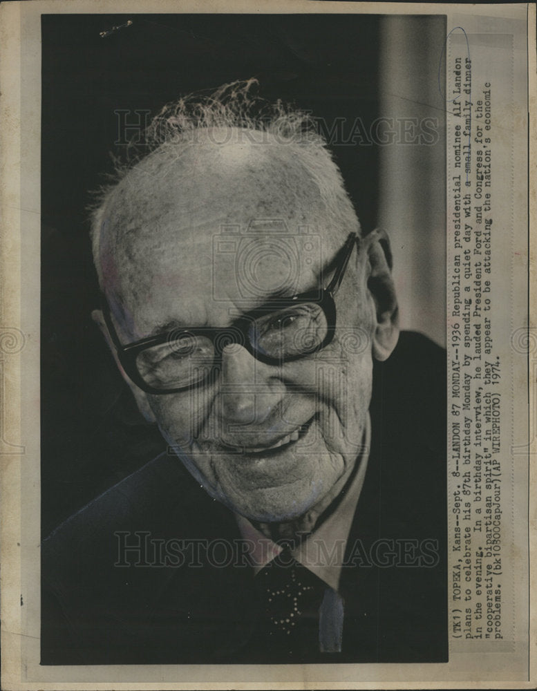 1974 Alf Landon Republican president nomine-Historic Images