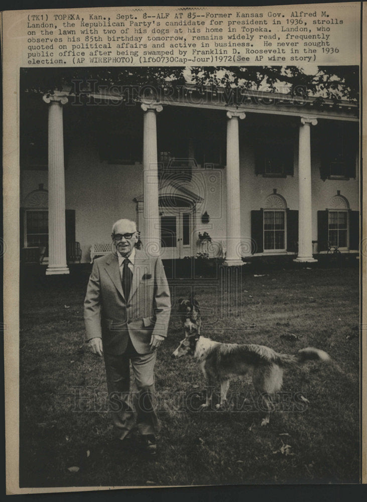 1972 Alfred M. Alf Landon Kansas Governor-Historic Images