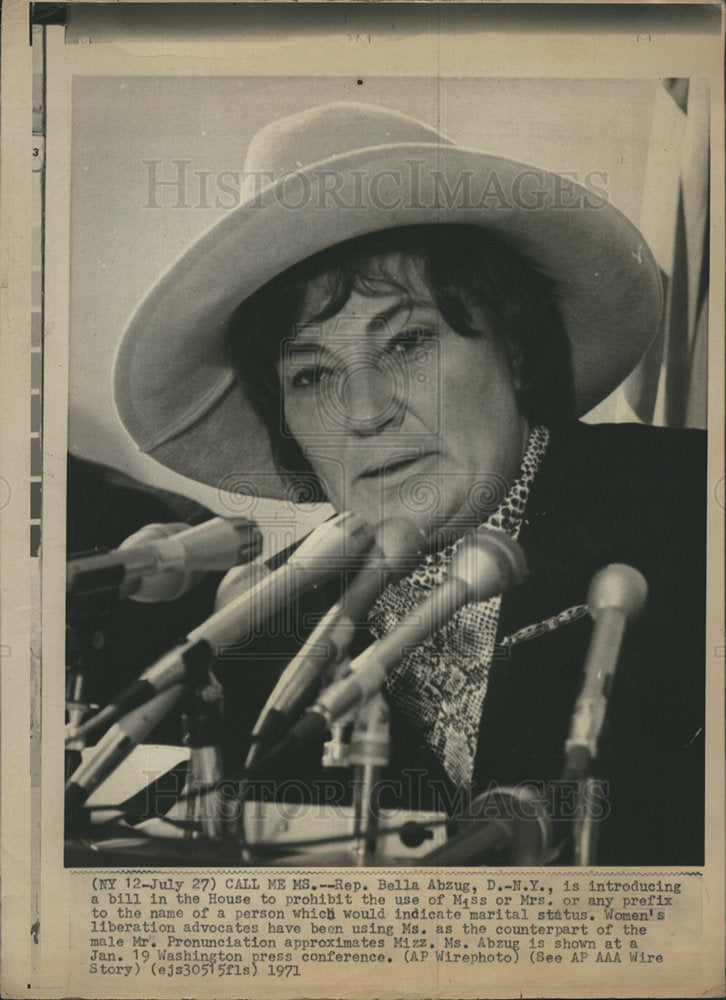 1971 Bella Abzug NY Congress Marital Status-Historic Images