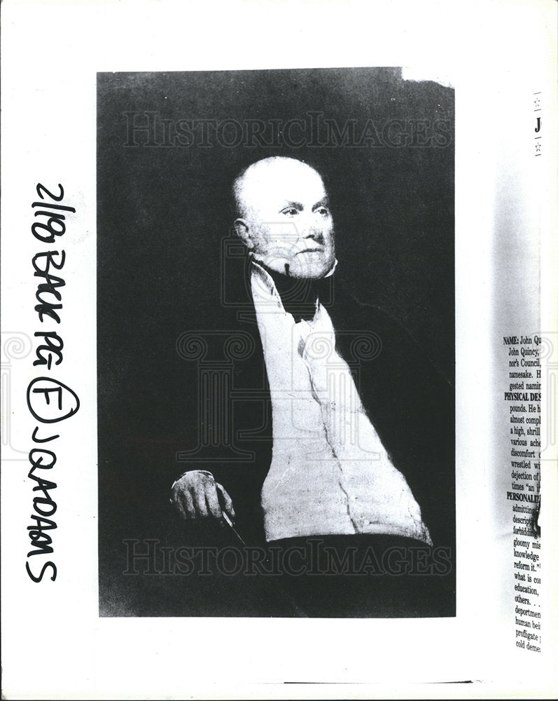 1993 John Quincy Adams US President-Historic Images